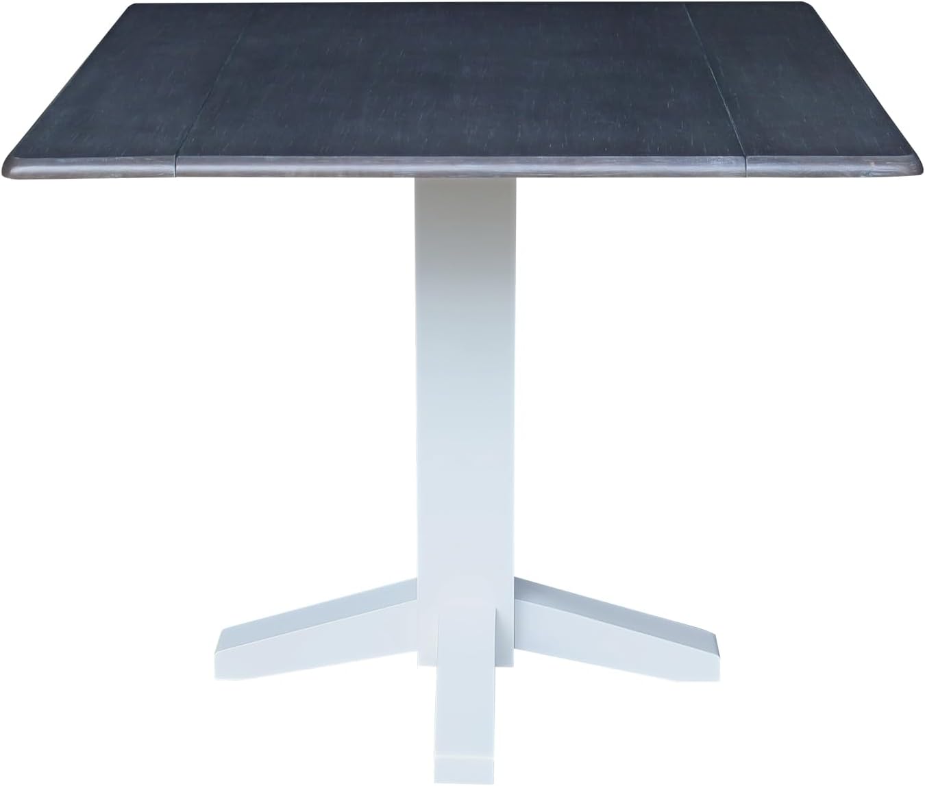 White Grey Dual Drop Leaf Square Table