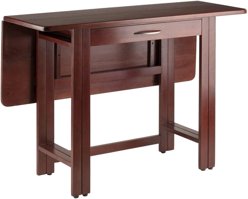 Walnut Drop Leaf Folding Dining Table