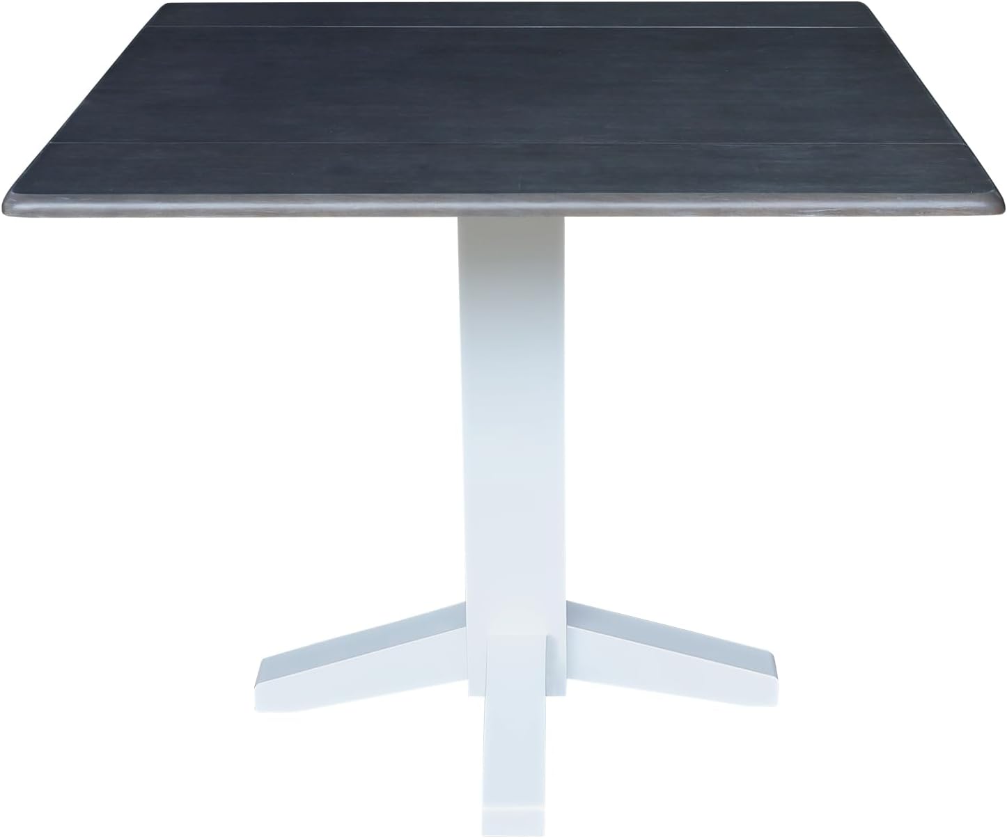 White Grey Dual Drop Leaf Square Table