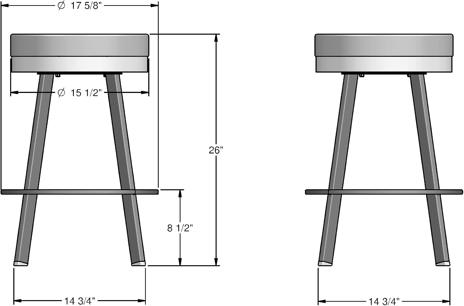 Black Gold Swivel Counter Bar Stool
