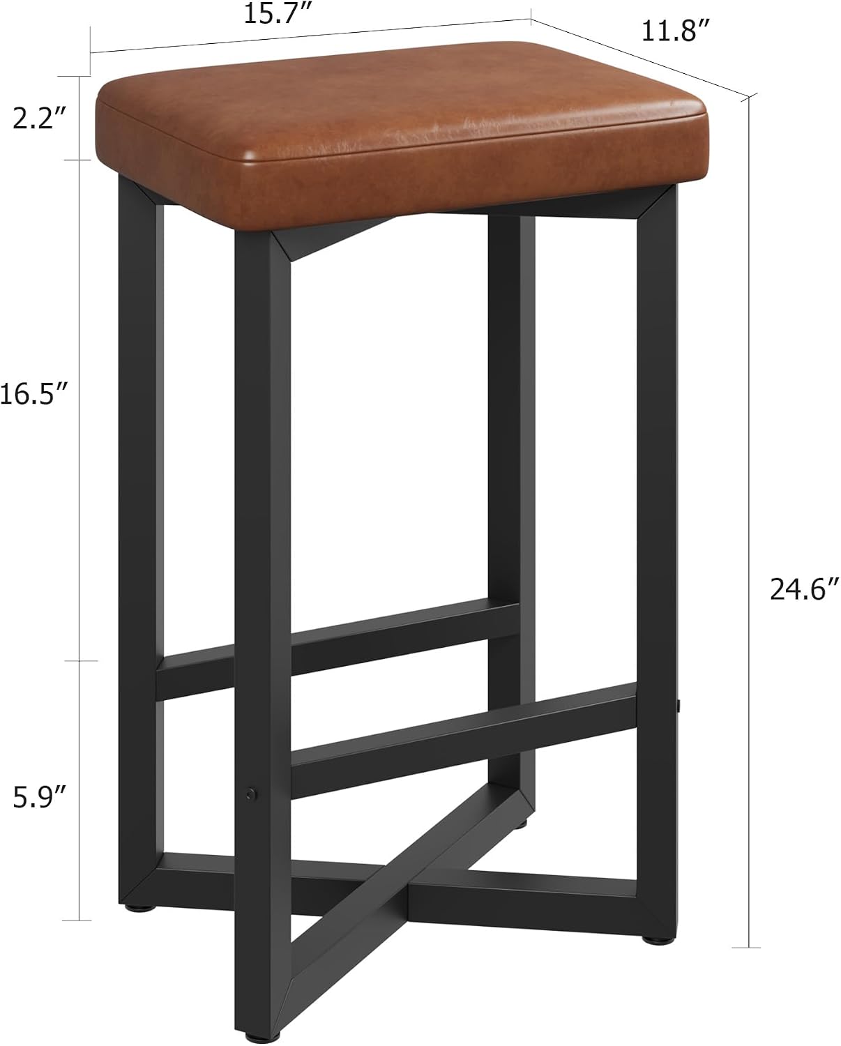 Brown X Frame Counter Bar Stools