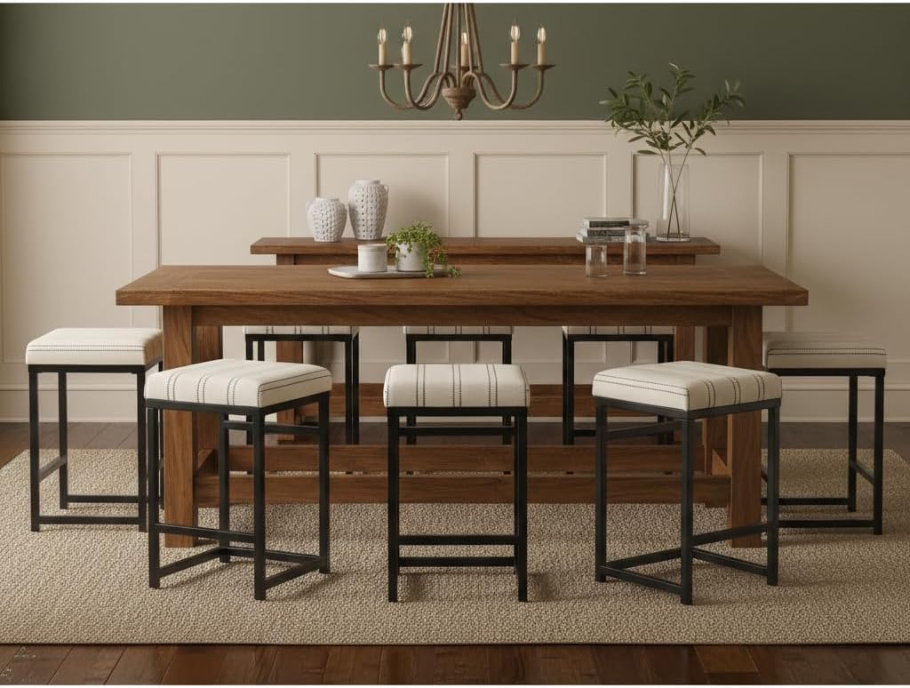 Black White Stripe Counter Stool