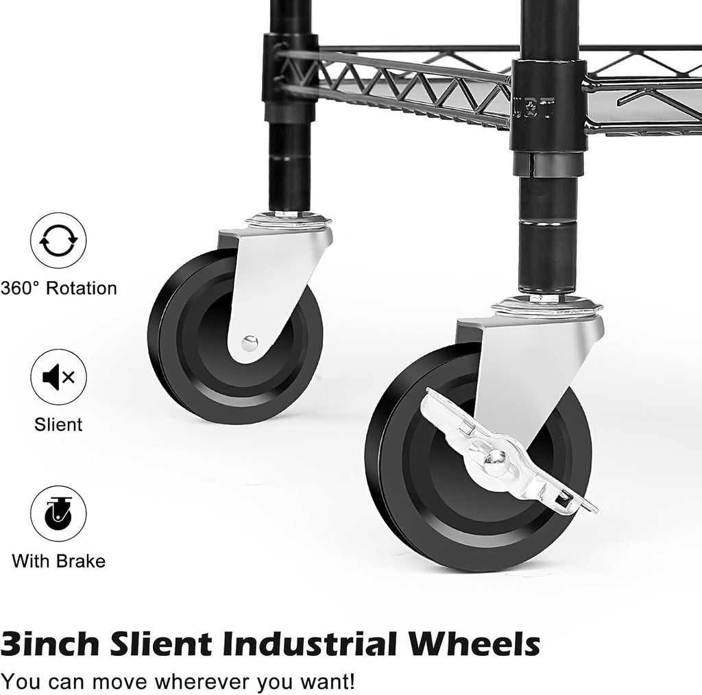 3-Tier Metal Rolling Utility Cart