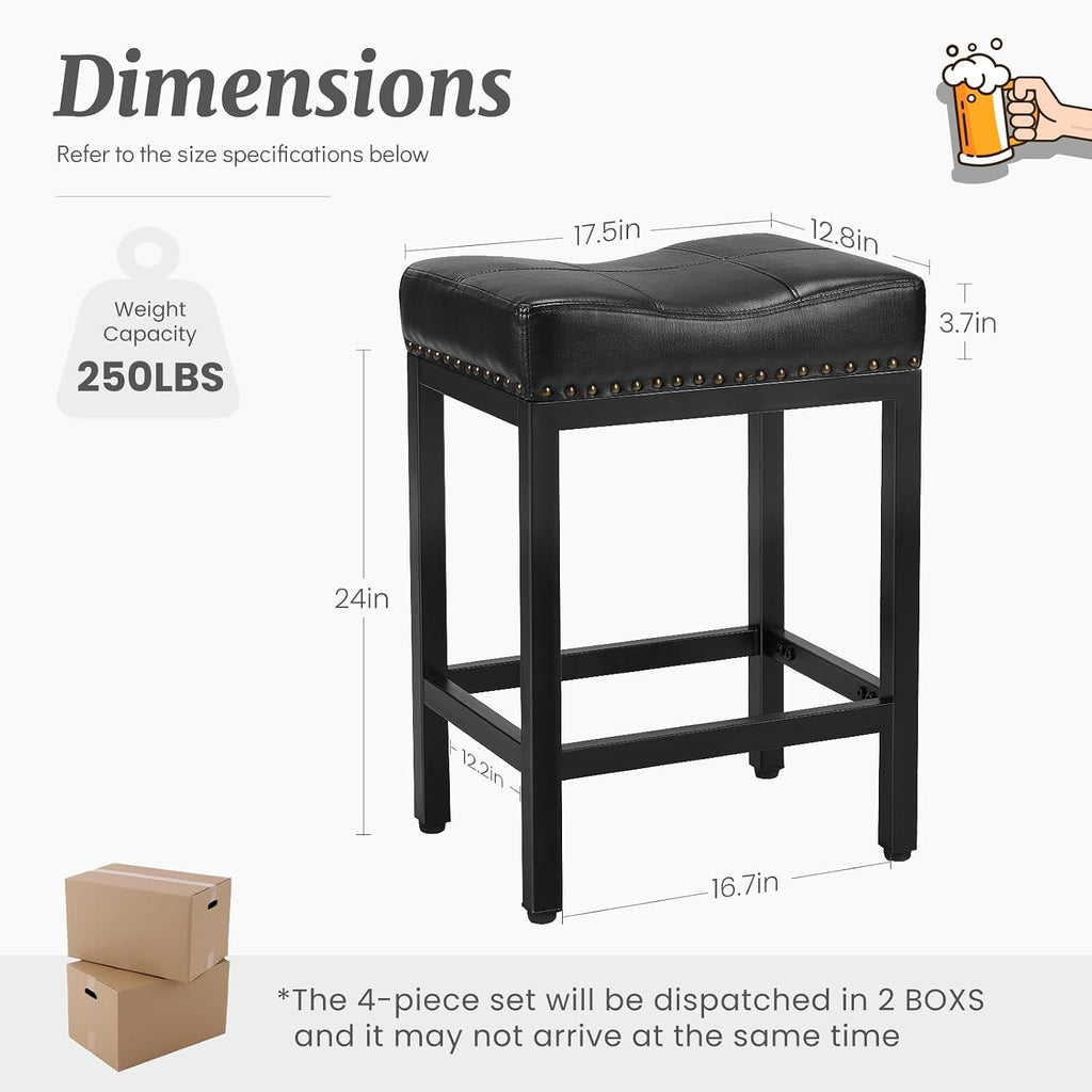 Black Saddle Counter Bar Stools