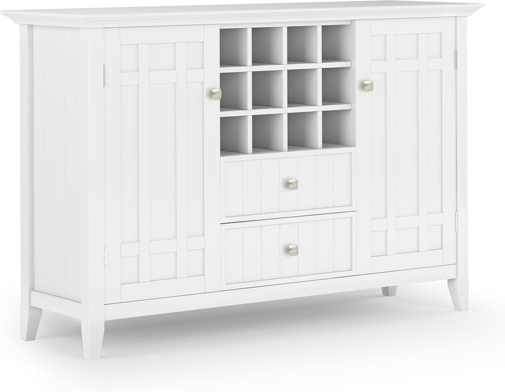 White Wood Wine Storage Sideboard