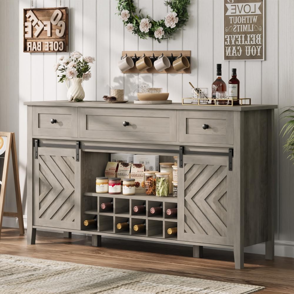 Vintage Barn Door Wine Sideboard