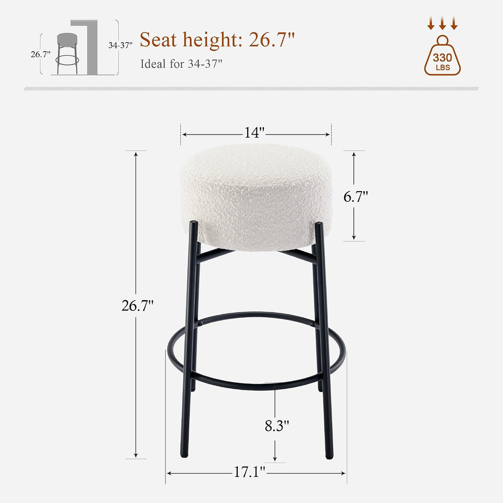 White Swivel Counter Bar Stools