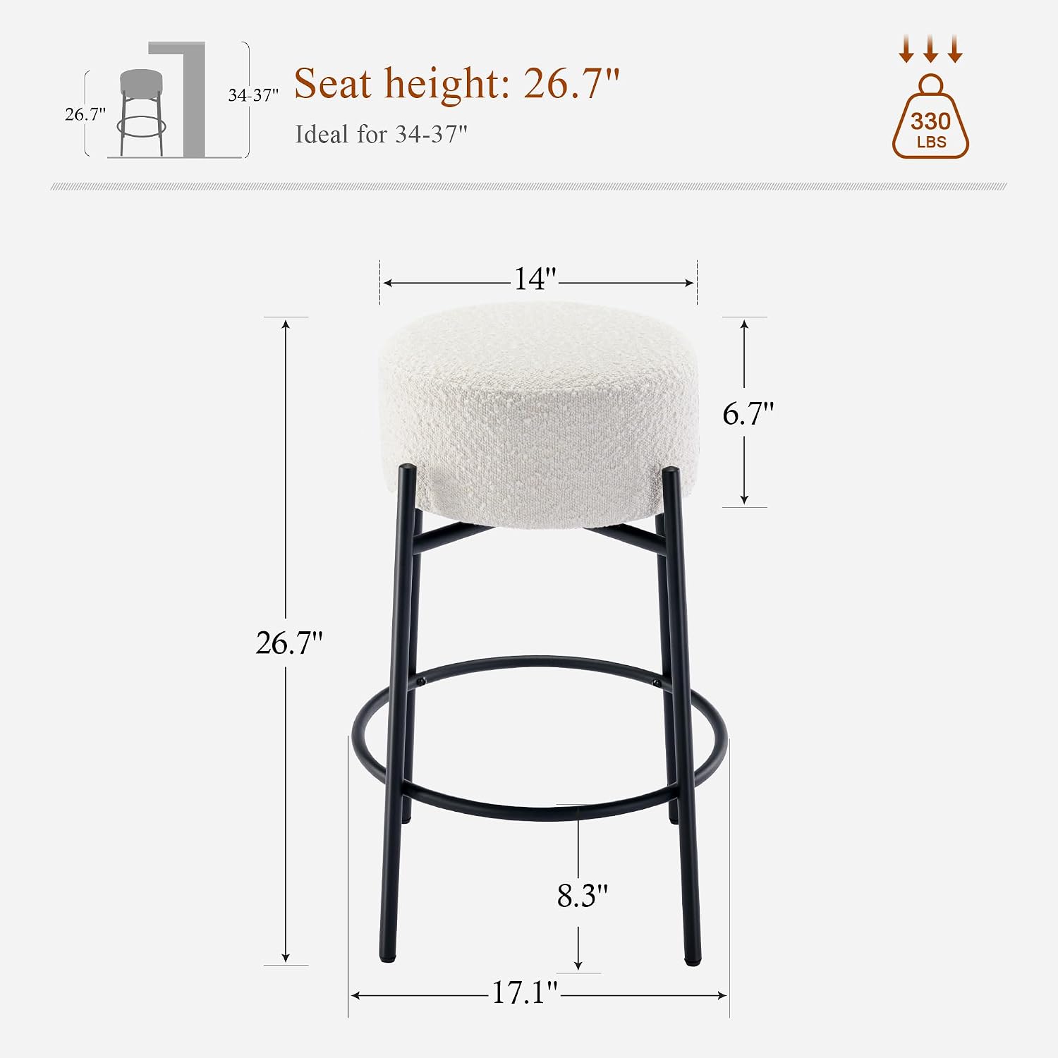 White Swivel Counter Bar Stools