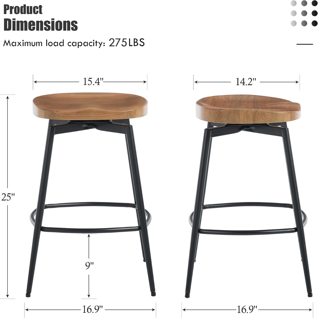 Brown Swivel Saddle Bar Stools