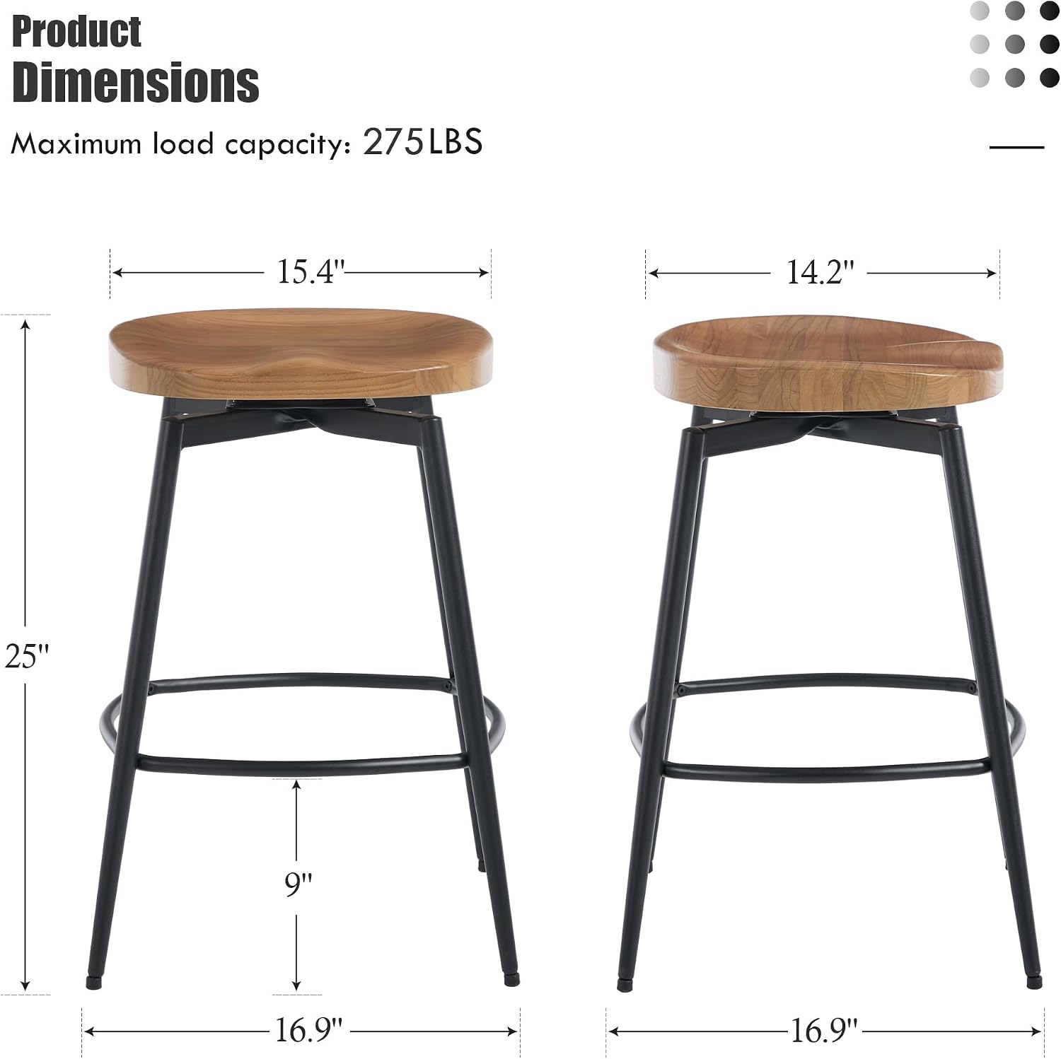 Brown Swivel Saddle Bar Stools