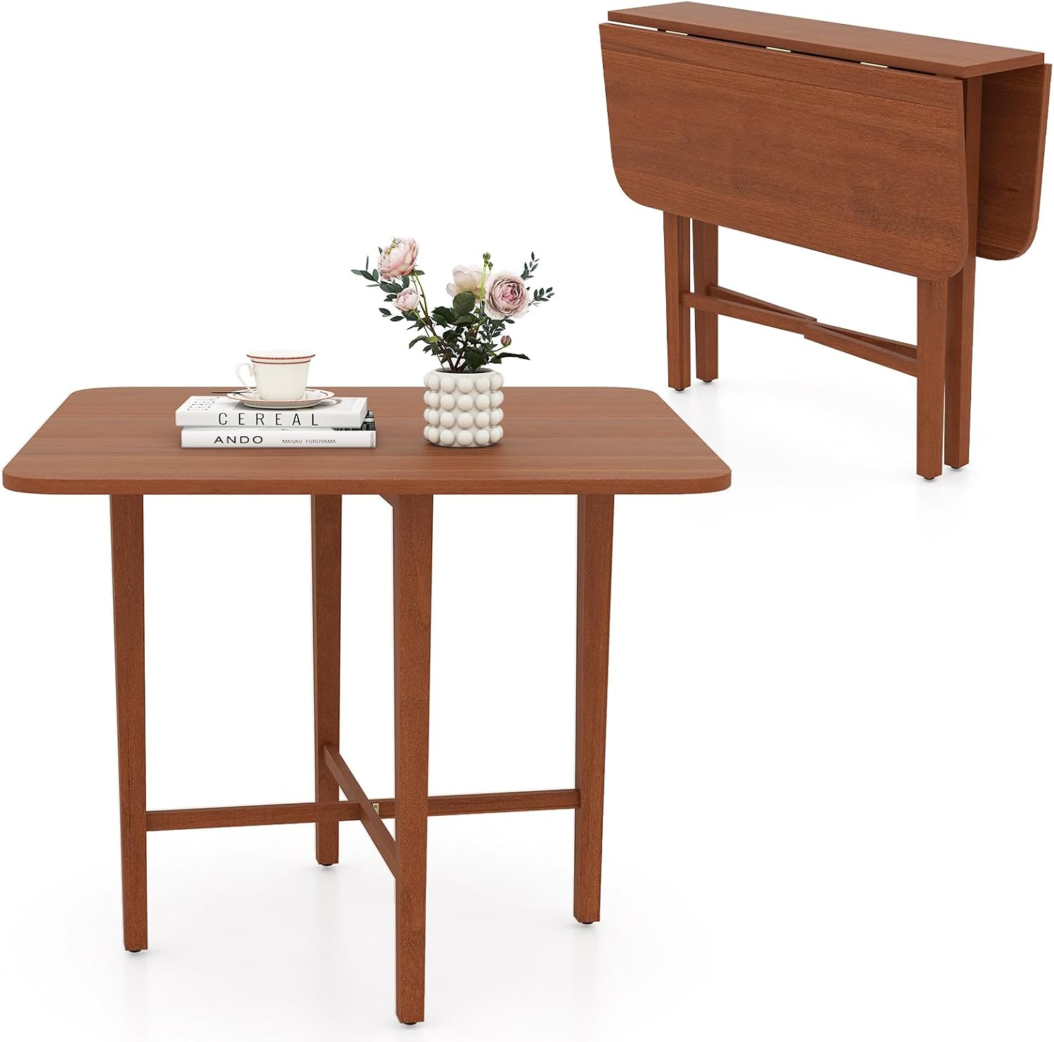 Walnut Square Drop Leaf Dining Table