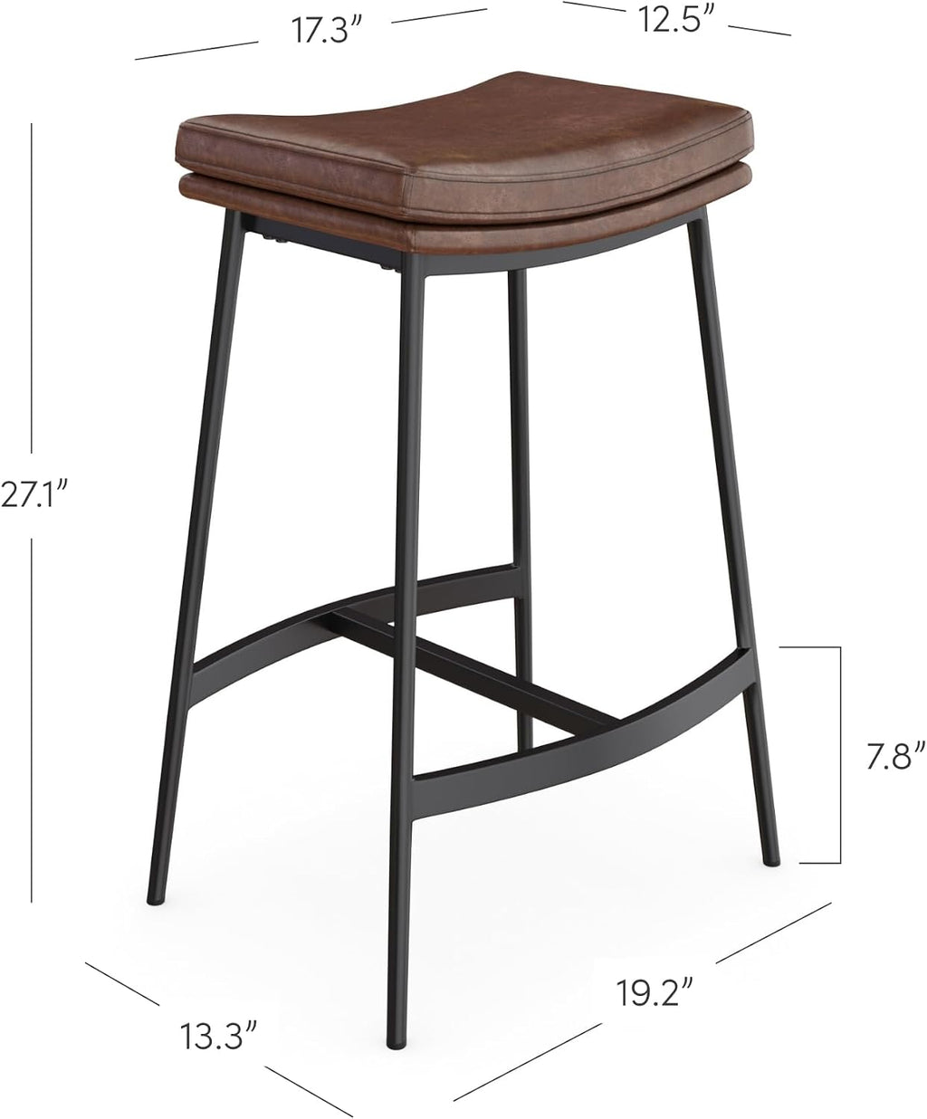 Brown Saddle Counter Bar Stool