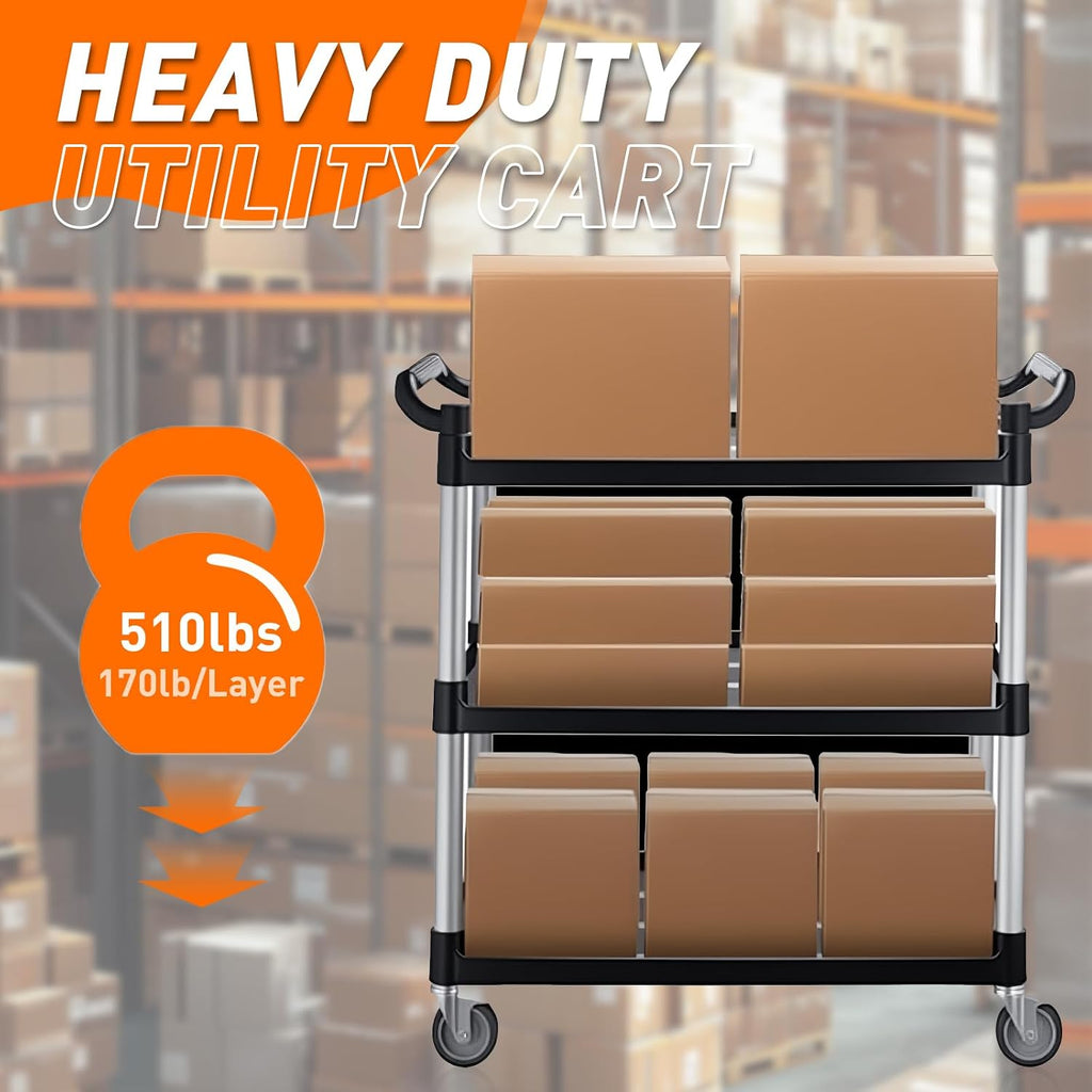 3-Tier Metal Rolling Utility Cart