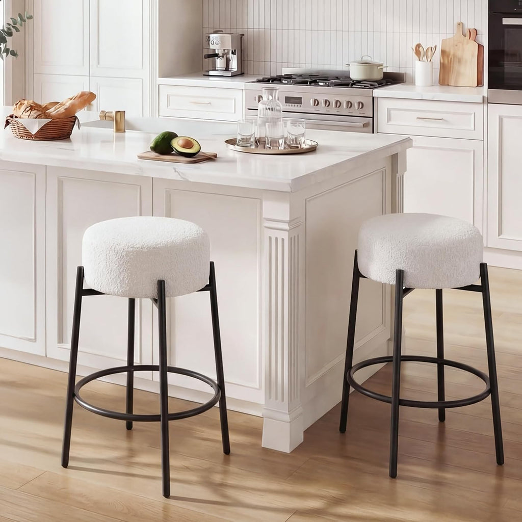 White Swivel Counter Bar Stools
