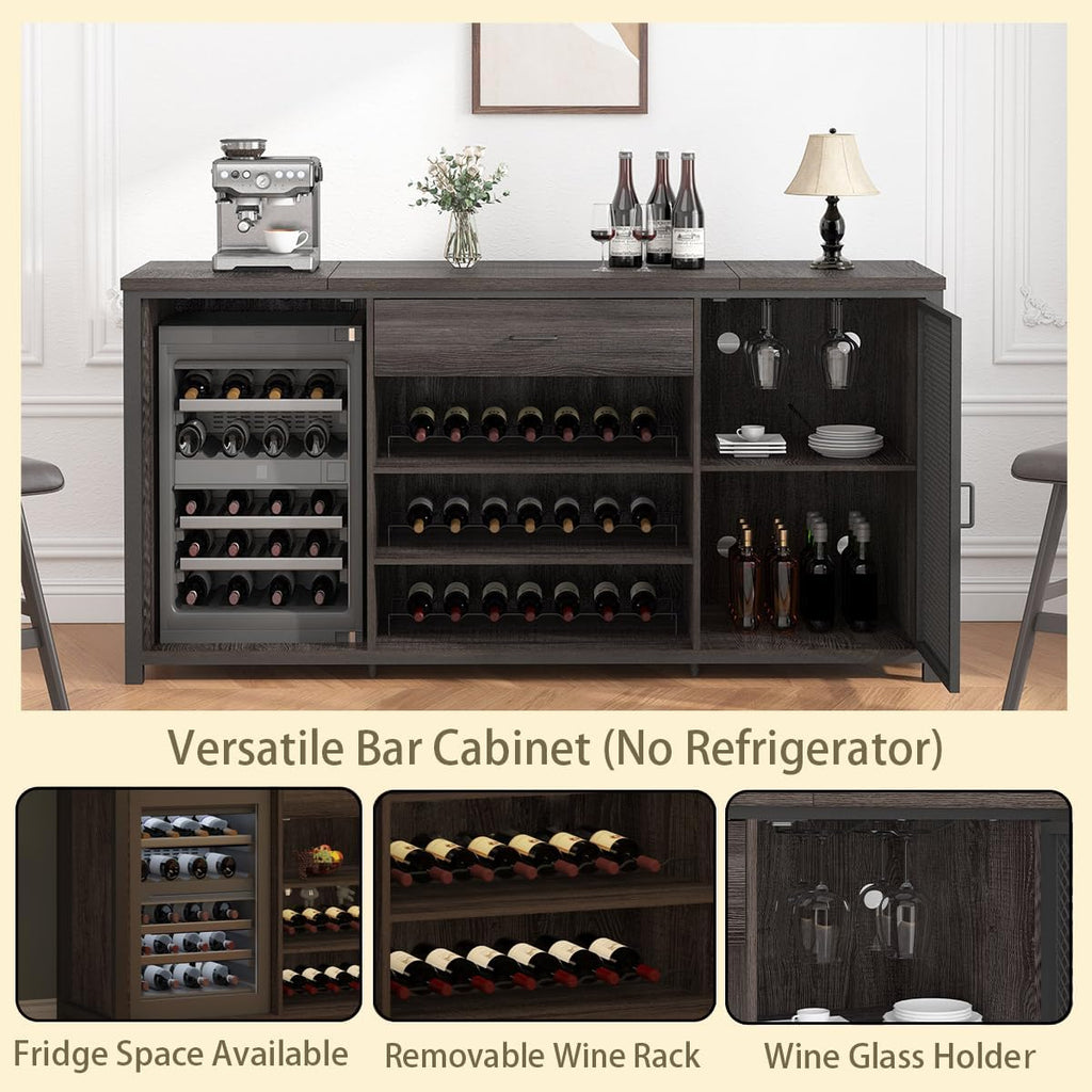 Gray Farmhouse Wine Bar Sideboard
