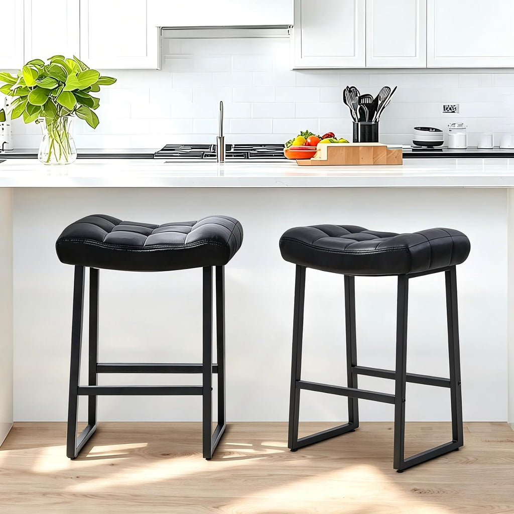 Black Saddle Counter Bar Stools