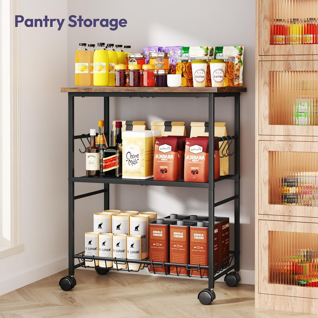 3-Tier Rolling Microwave Cart