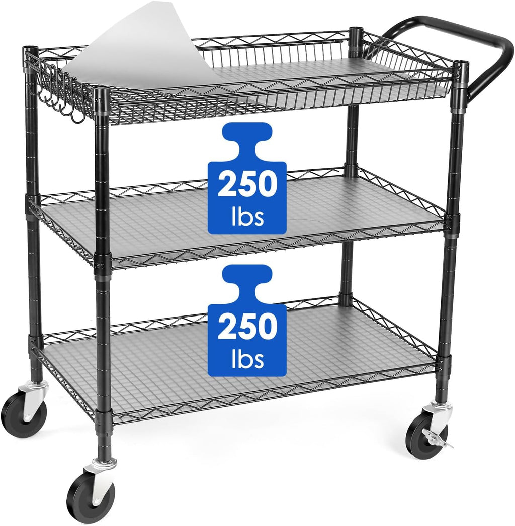 3-Tier Metal Rolling Utility Cart