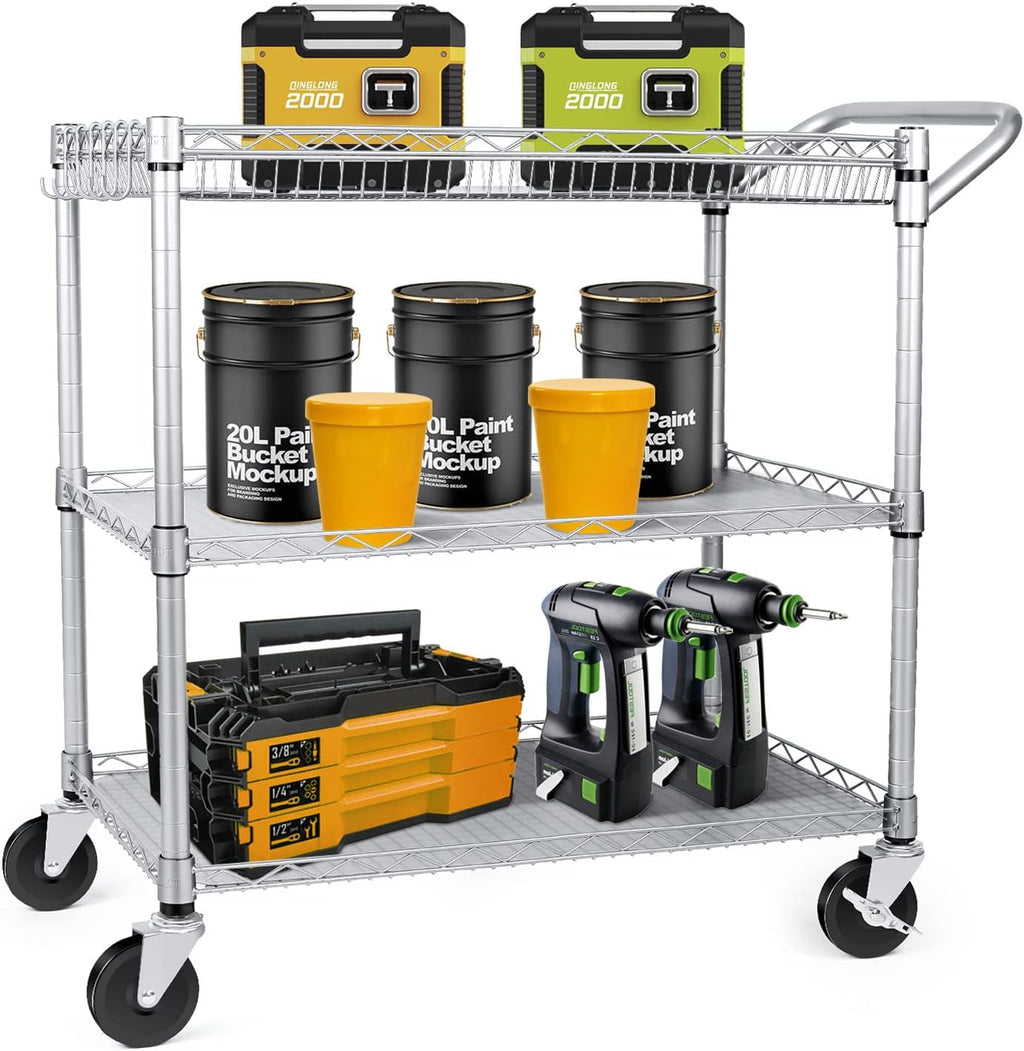 Gray Heavy Duty Rolling Utility Cart