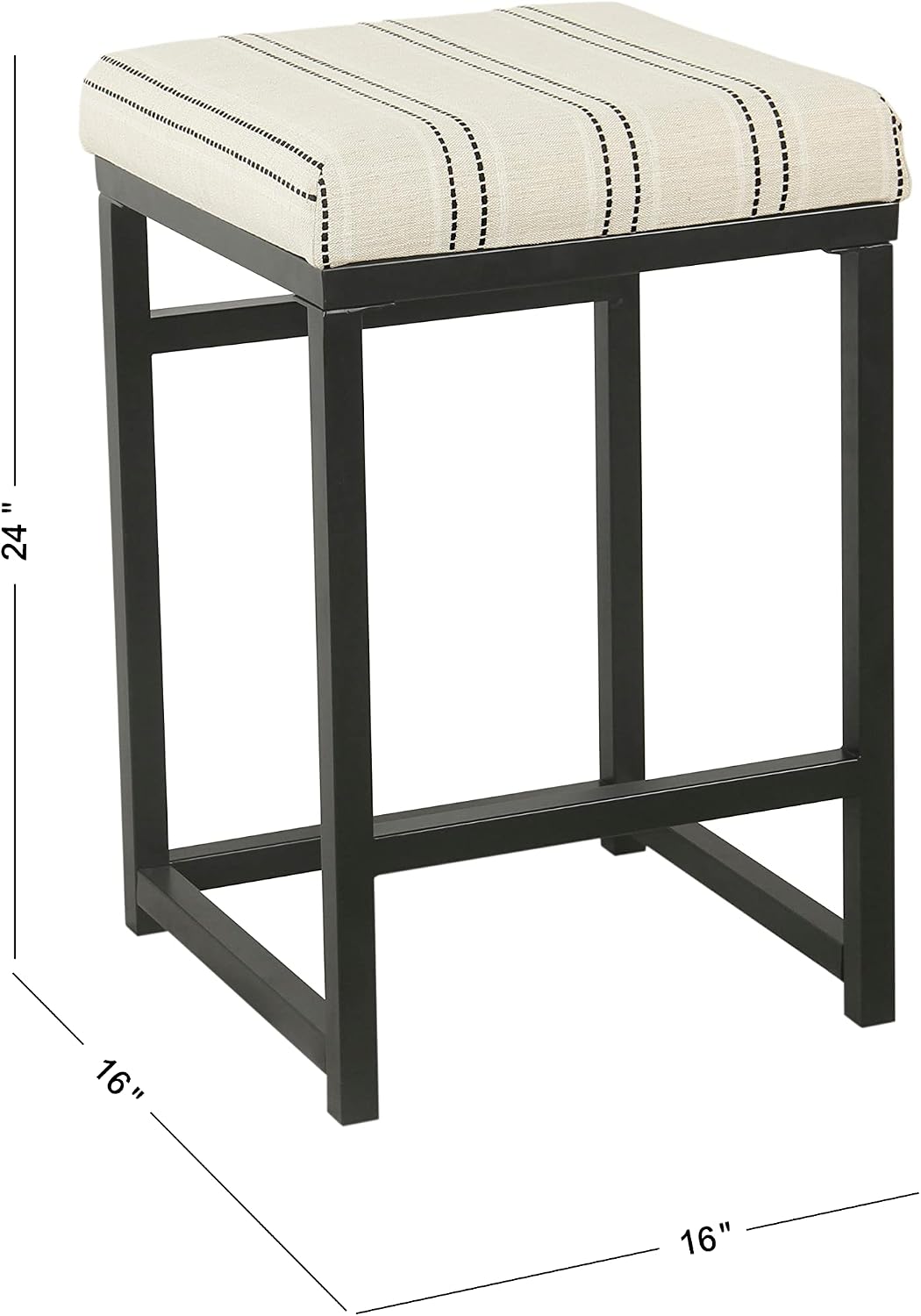 Black White Stripe Counter Stool