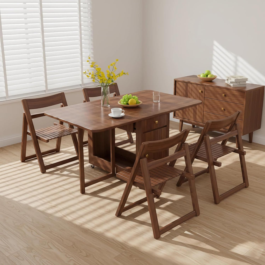 Drop Leaf Dining Table Set With Drawers Wheels