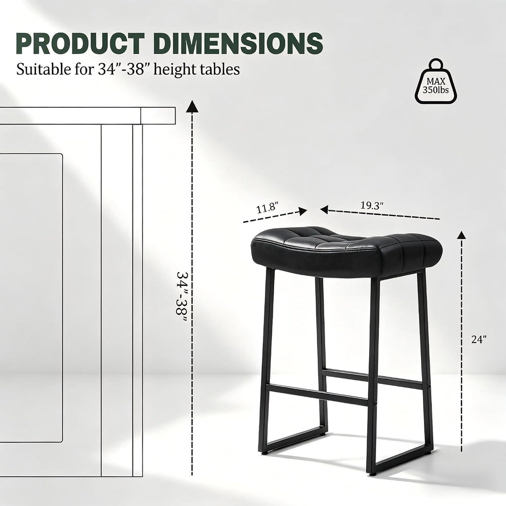 Black Saddle Counter Bar Stools