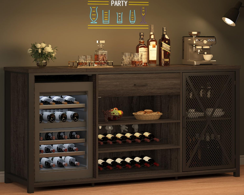 Gray Farmhouse Wine Bar Sideboard