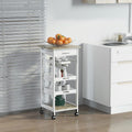 White Wood Mobile Kitchen Cart