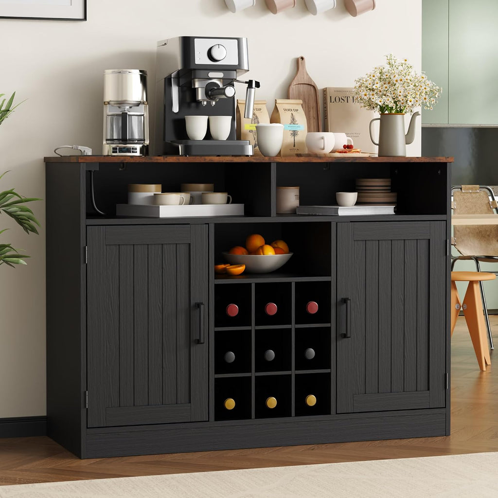 Antique Black Wine Storage Sideboard