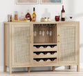 Rattan Oak Wine Bar Sideboard