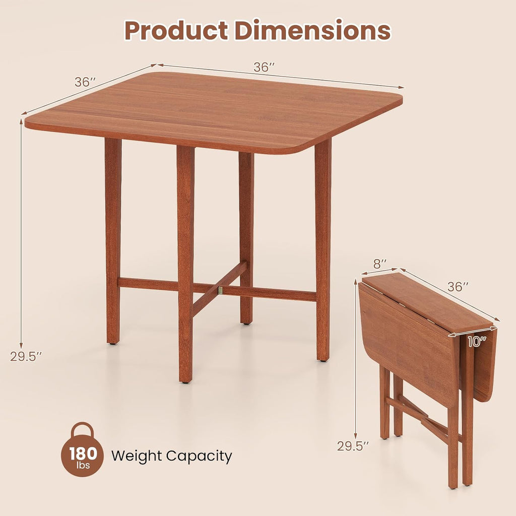 Walnut Square Drop Leaf Dining Table