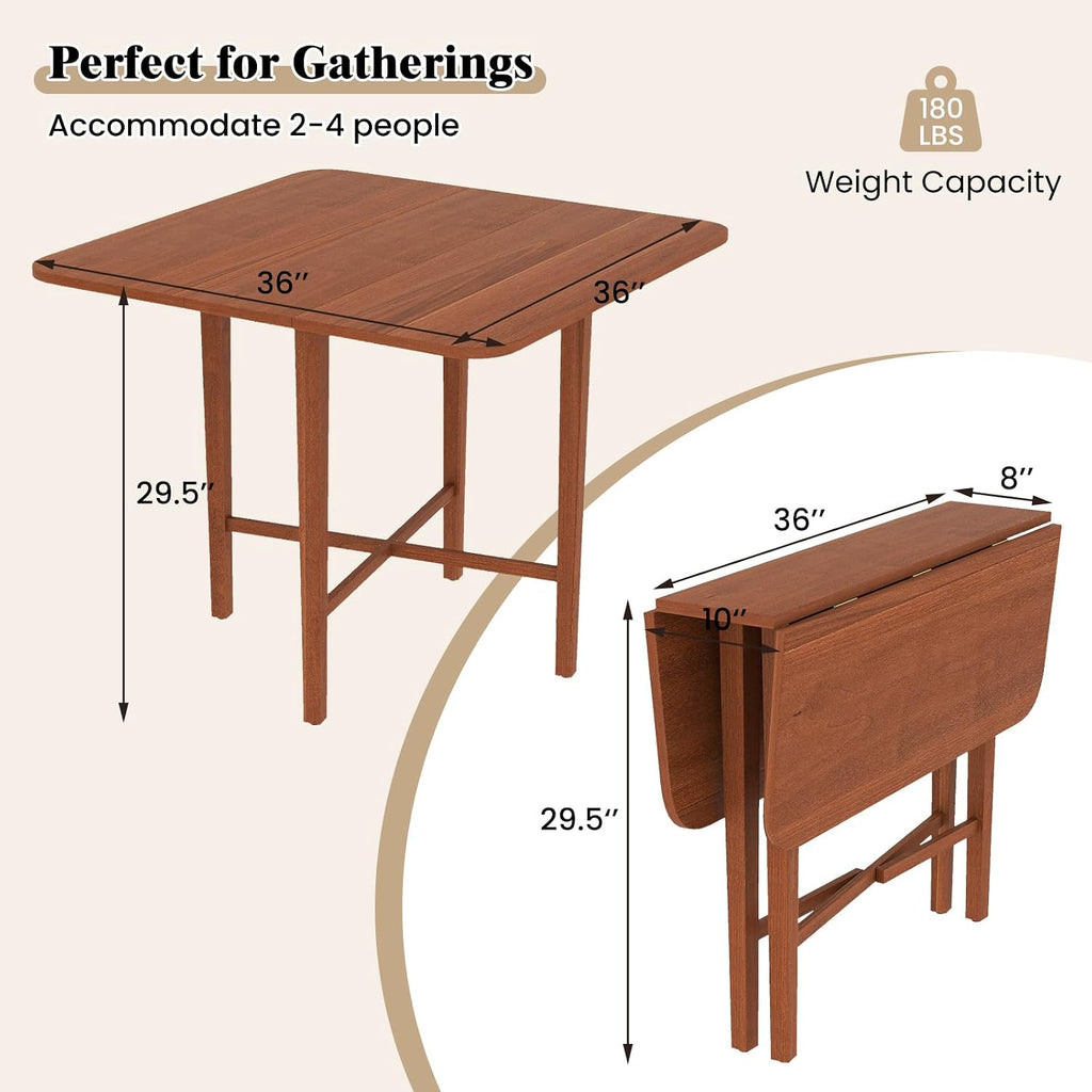 Walnut Square Extendable Drop Leaf Table