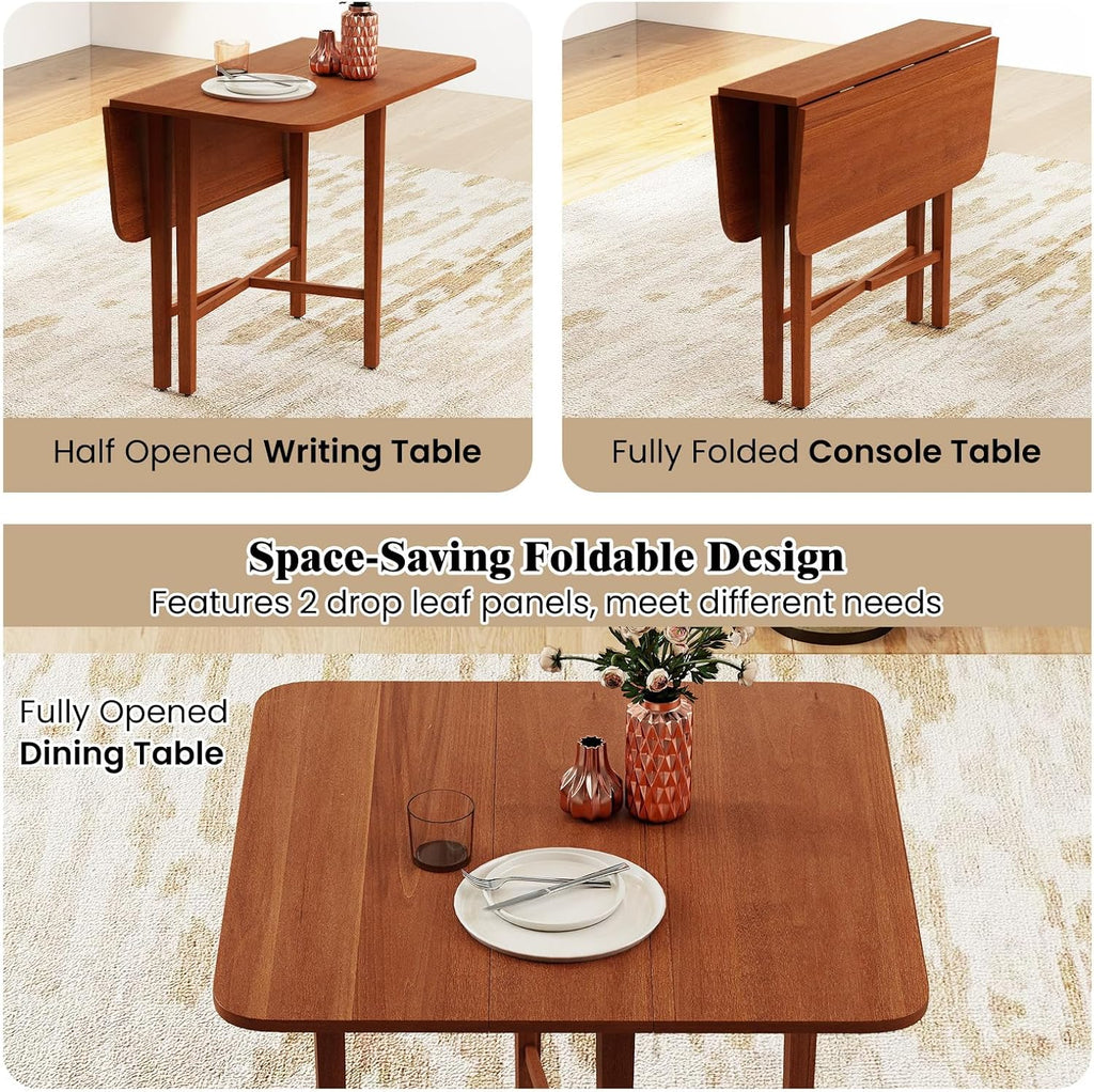 Walnut Square Extendable Drop Leaf Table