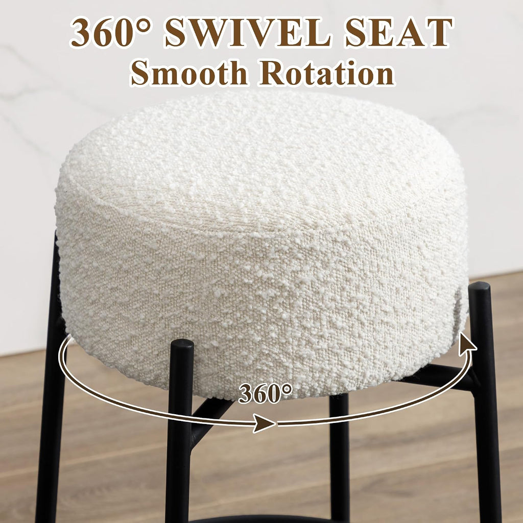 White Swivel Counter Bar Stools