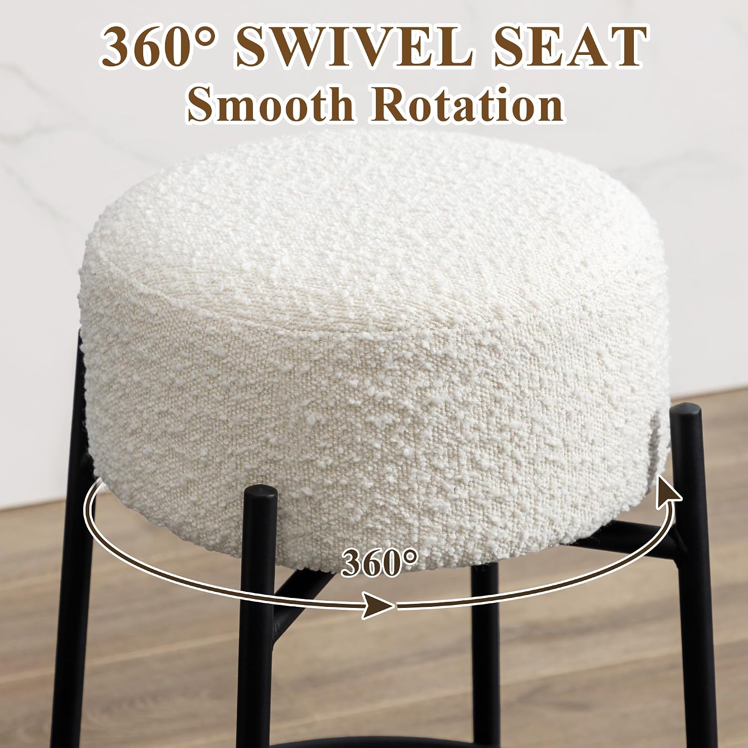 White Swivel Counter Bar Stools