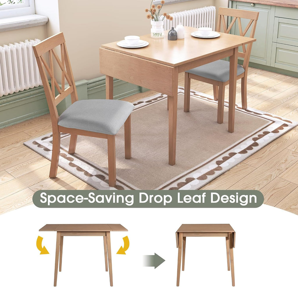 Natural Drop Leaf Folding Dining Table