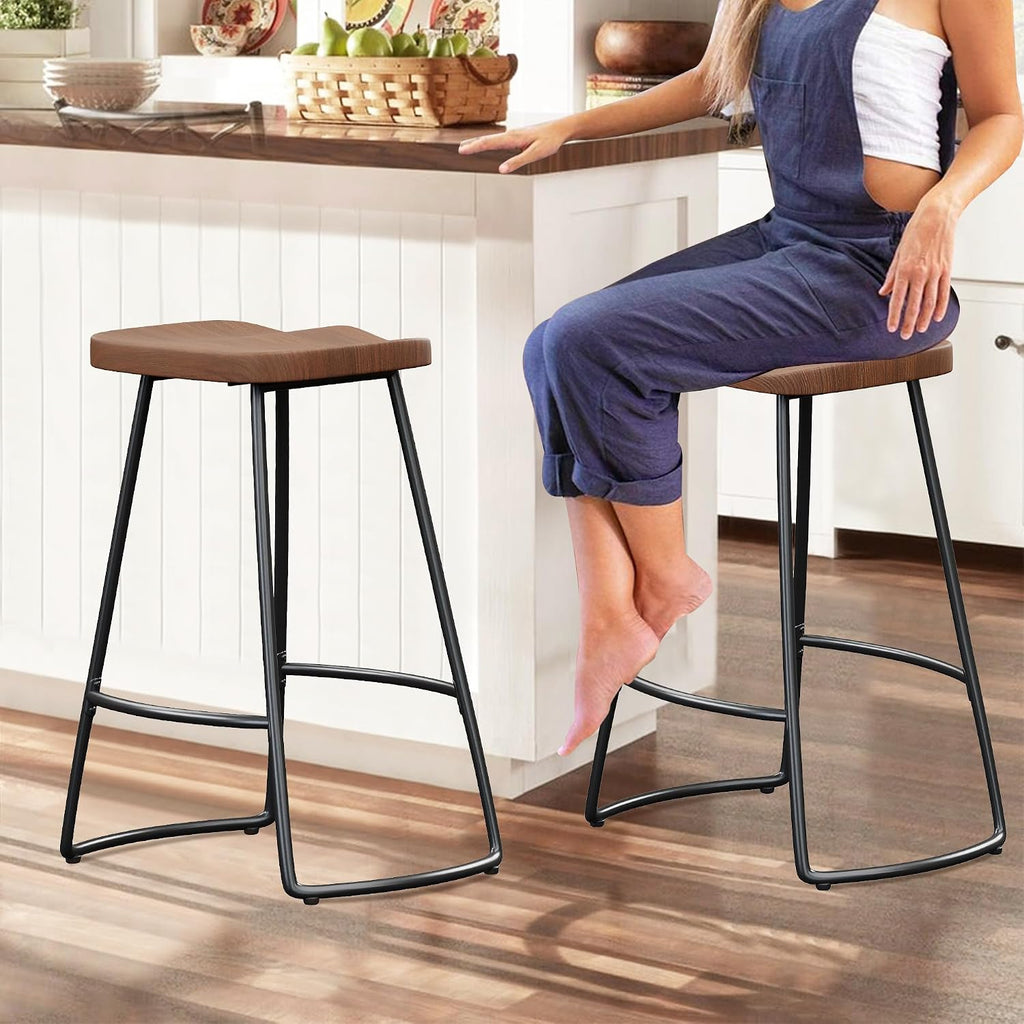 Brown Saddle Counter Bar Stools