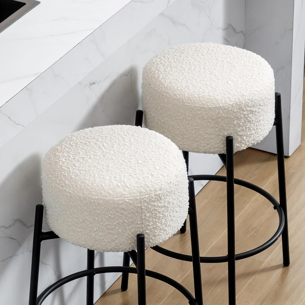 White Swivel Counter Bar Stools