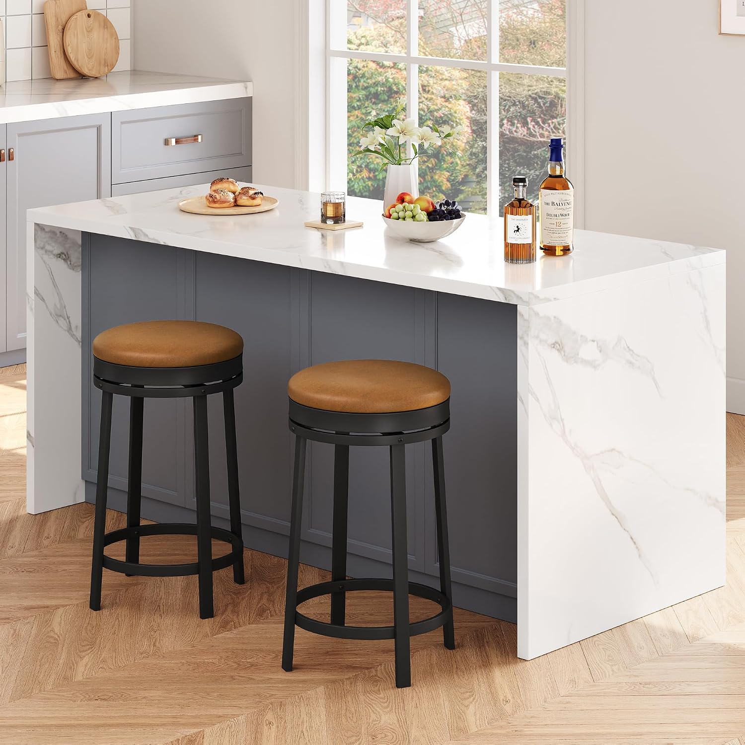 Brown Swivel Counter Bar Stools
