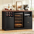 Black Fluted Wine Bar Sideboard