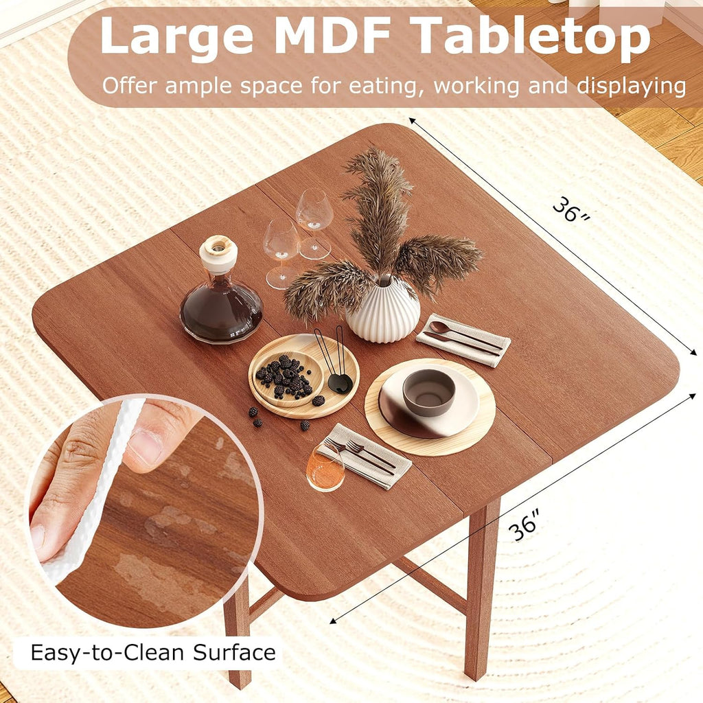 Walnut Drop Leaf Extendable Dining Table