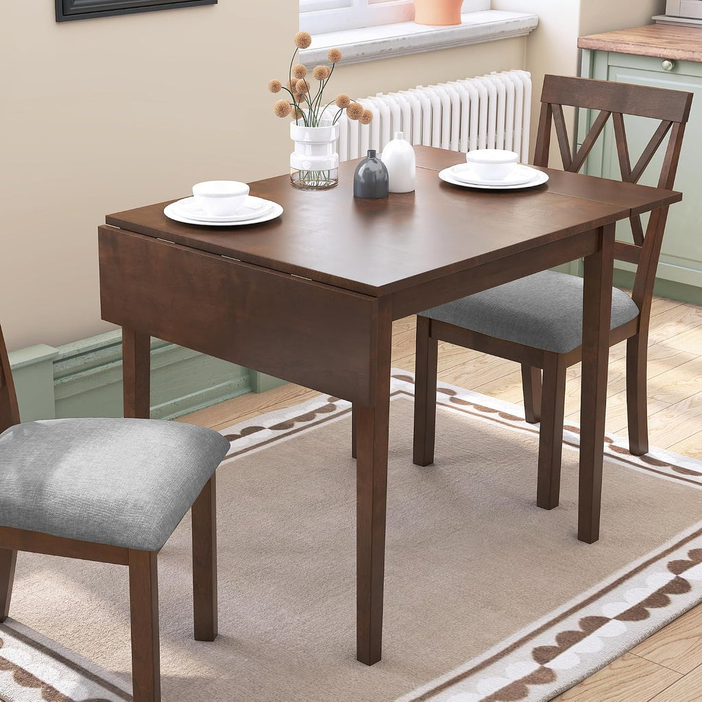 Brown Extendable Drop Leaf Dining Table