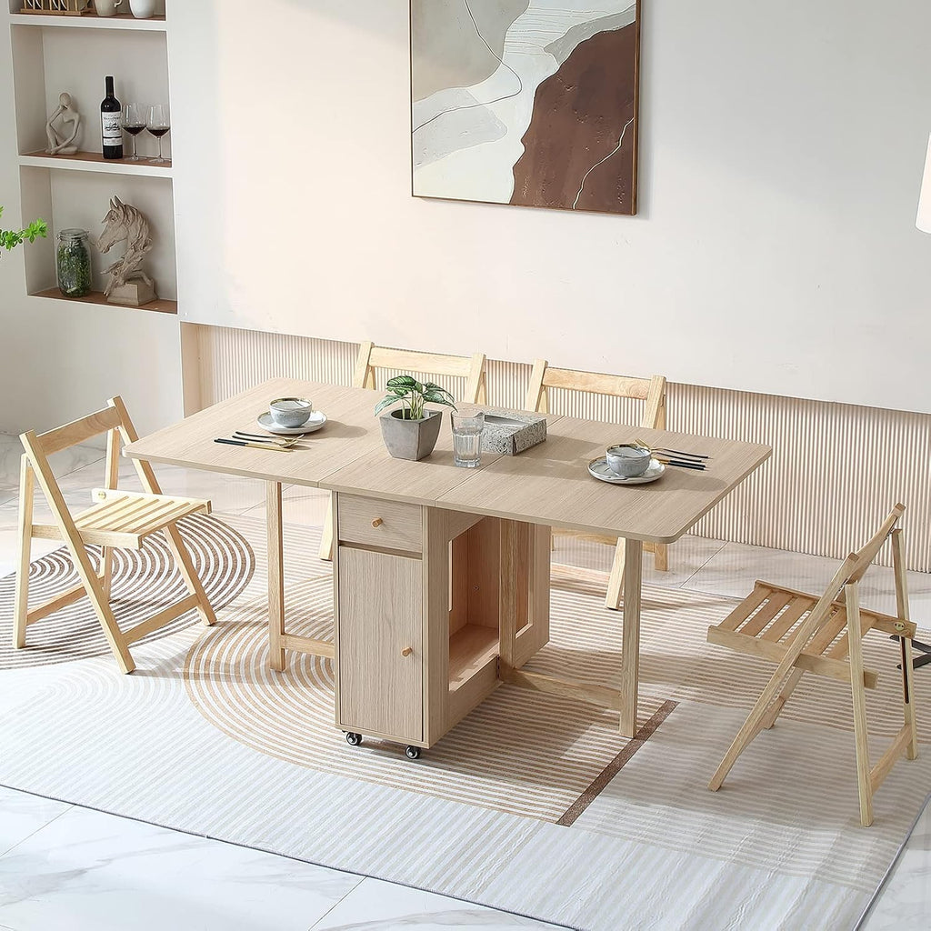 Wood Drop Leaf Dining Table Drawers Wheels