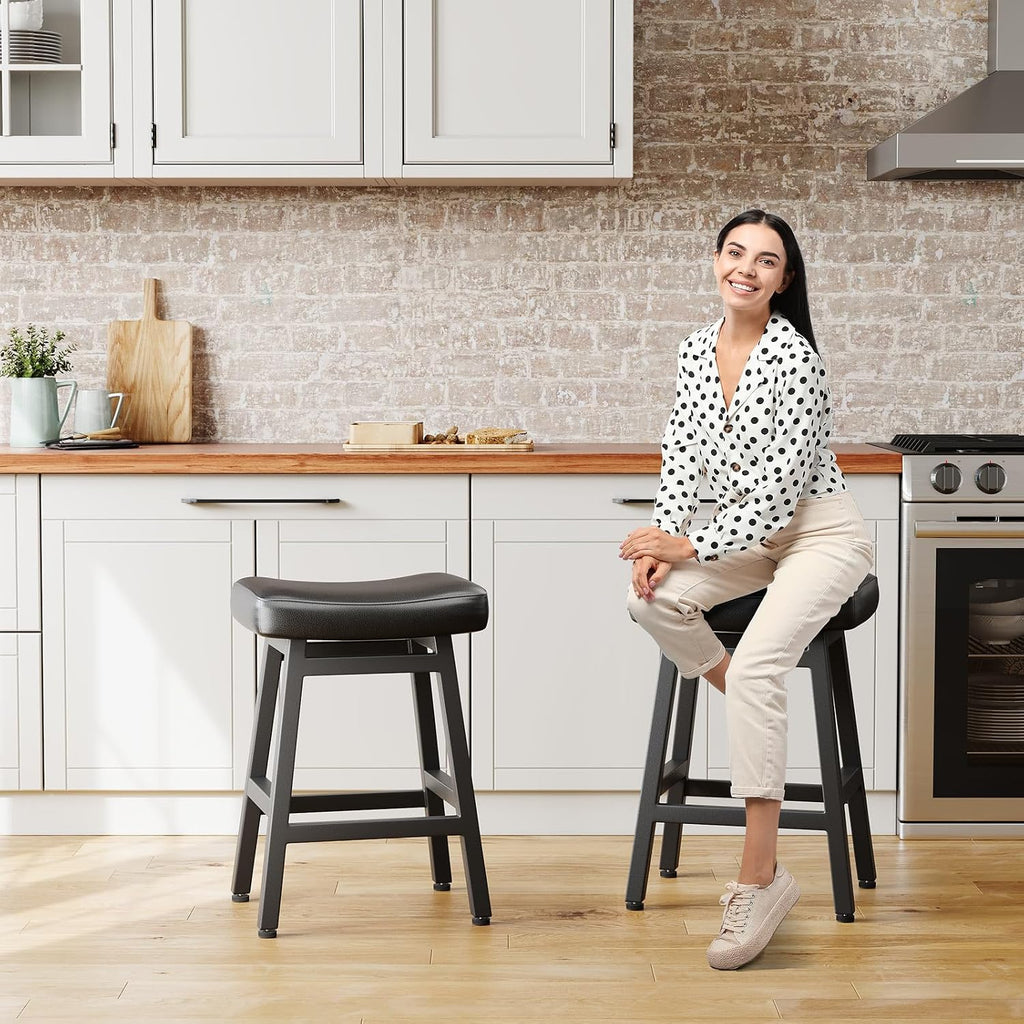 Leather Saddle Counter Bar Stools