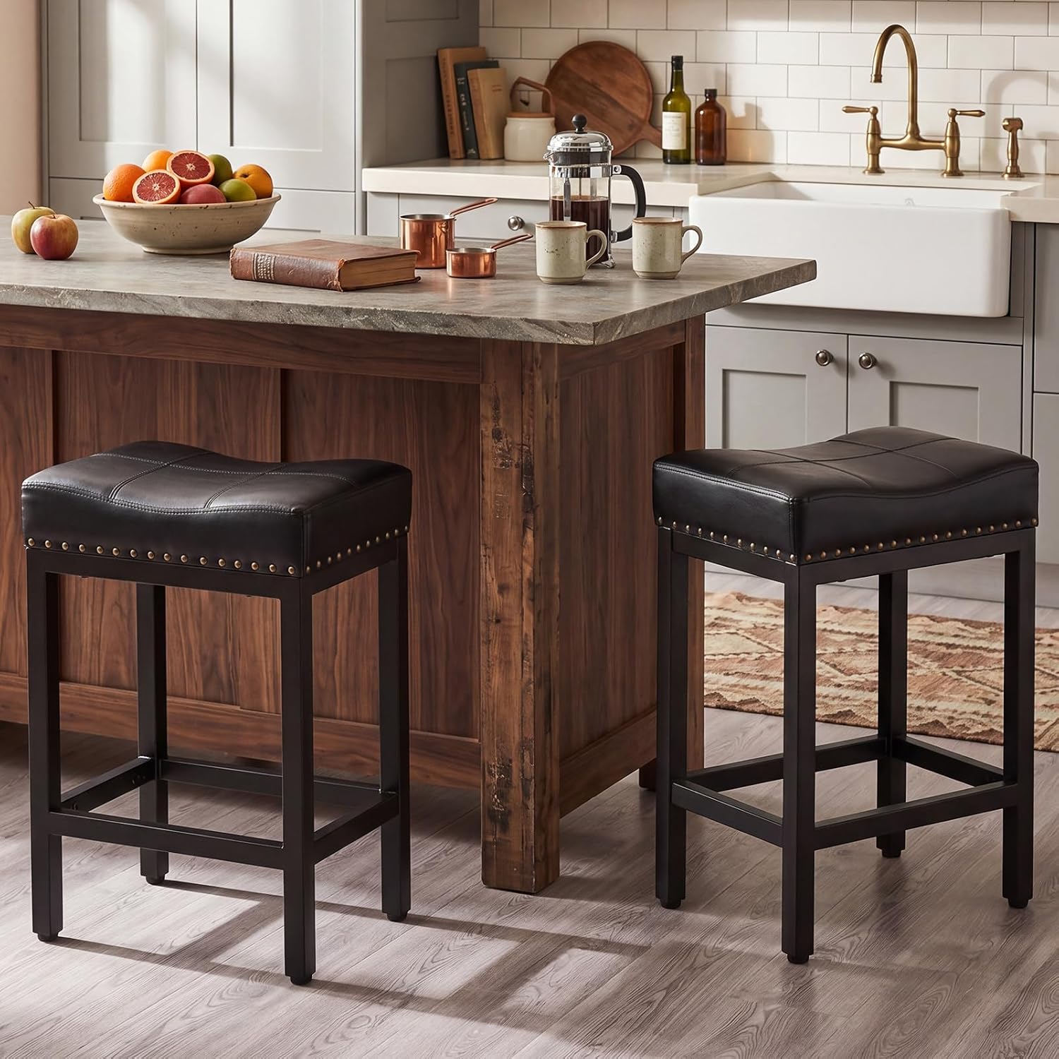 Black Saddle Counter Bar Stools
