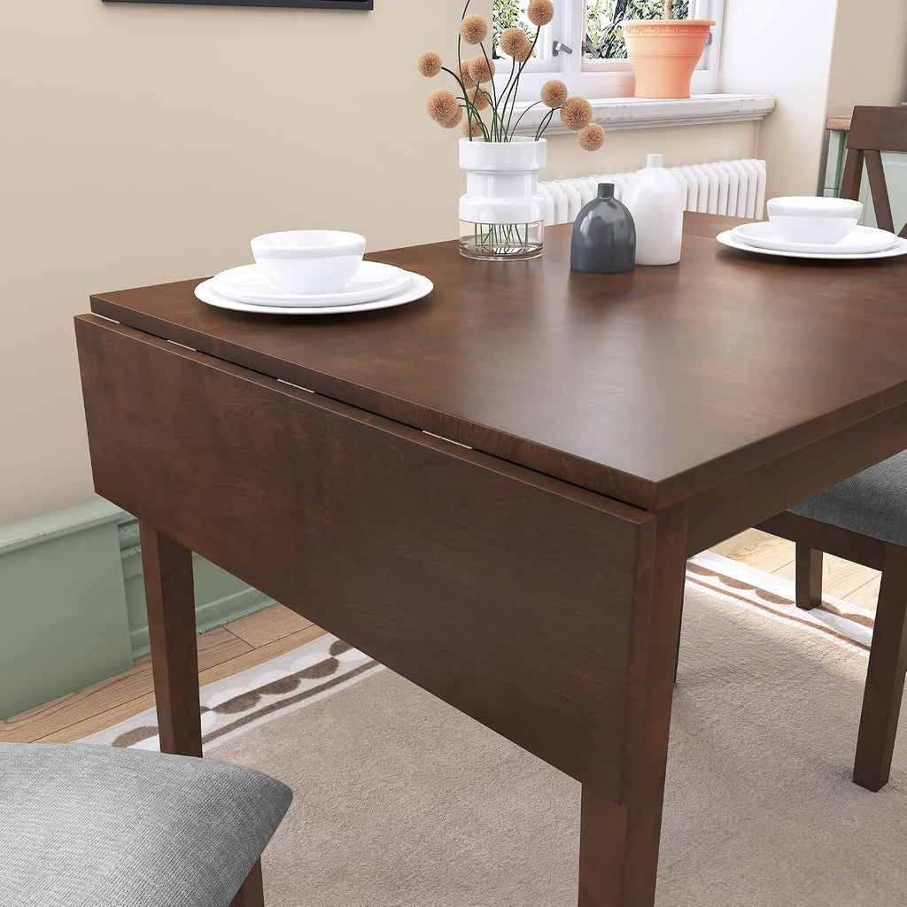 Brown Extendable Drop Leaf Dining Table