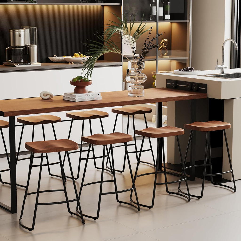 Brown Saddle Counter Bar Stools