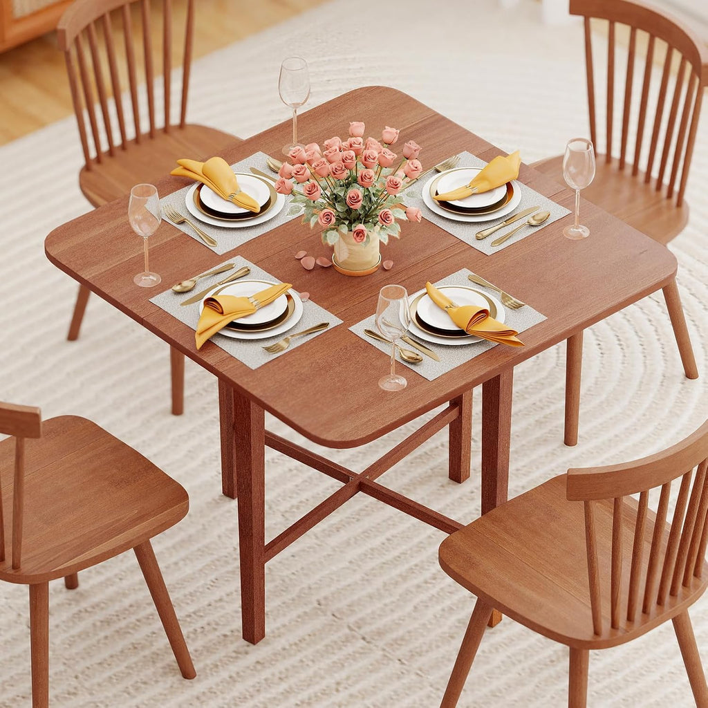 Walnut Drop Leaf Extendable Dining Table