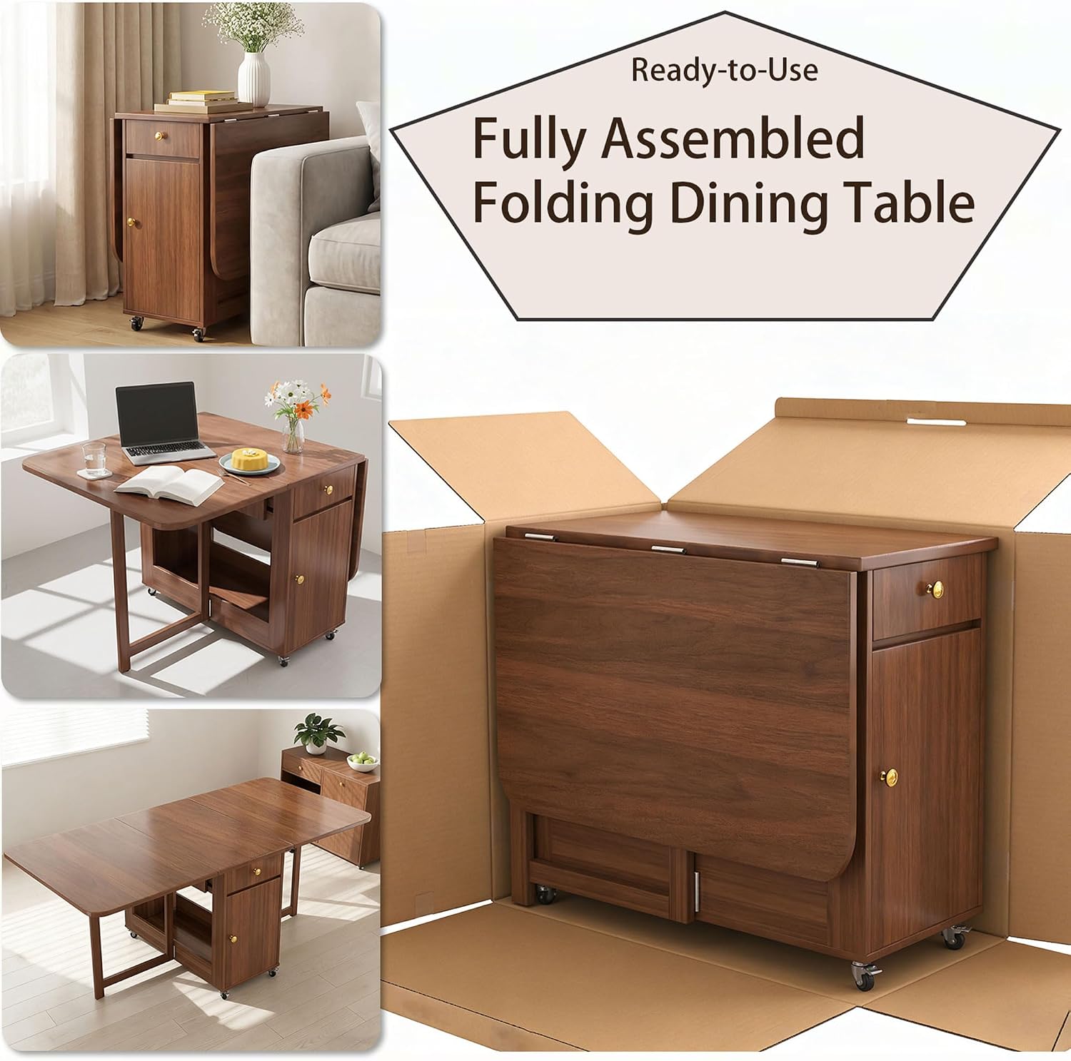 Drop Leaf Dining Table Set With Drawers Wheels