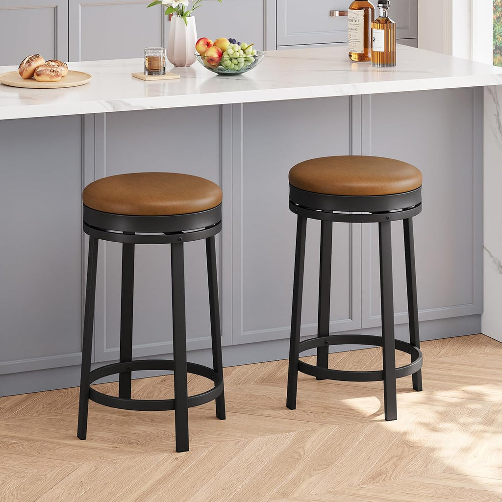 Brown Swivel Counter Bar Stools